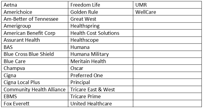 accepted insurances